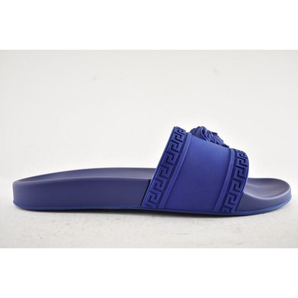 Versace Medusa Palazzo Blue Rubber Logo Slide Pool Sandal Flip Flop Flat 44 11 main image 14